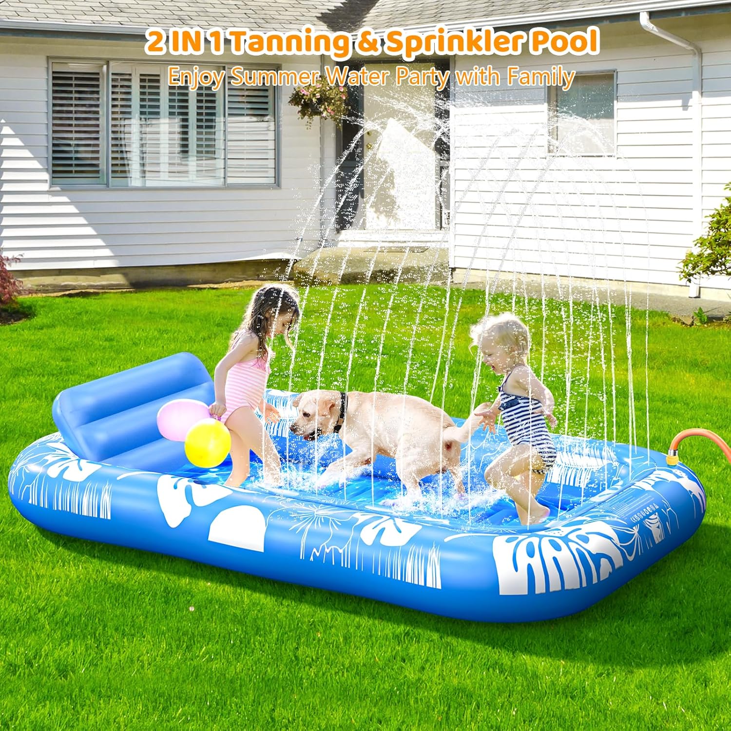 🌊 Inflatable Tanning Pool Float | 5‐in‐1 Lounger with Pillow, Cup Holder & Rope for Water/Beach ☀️