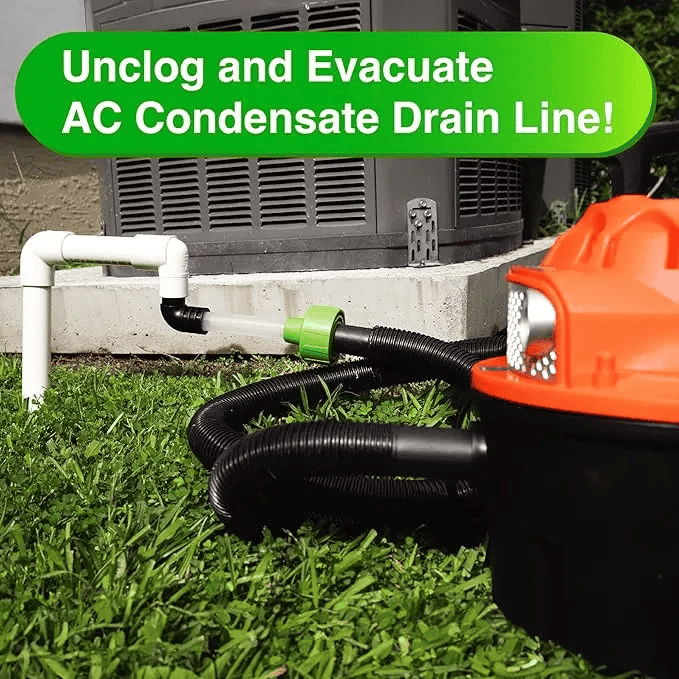 ❄️ AC Drain Line Cleaner Adapter — Rapid PVC Unclogging Tool, Stop AC Leaks & Save $200+ in Repair Fees
