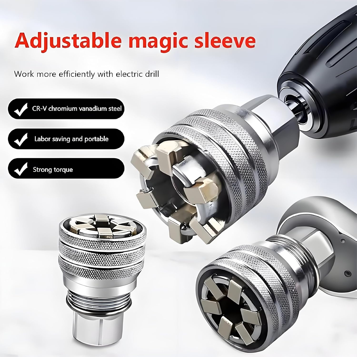 Upgraded Adjustable Universal Socket – 10mm-19mm Master Wrench Tool