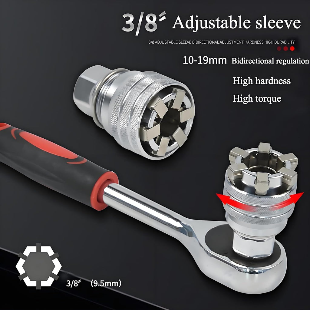 Upgraded Adjustable Universal Socket – 10mm-19mm Master Wrench Tool