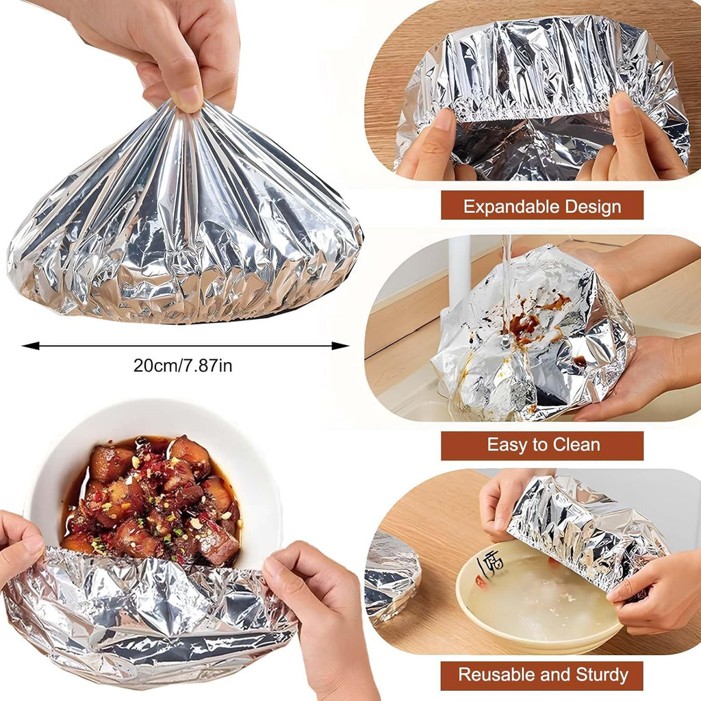 🍲🔥 Home dining table & food container aluminum foil heat-retaining cover