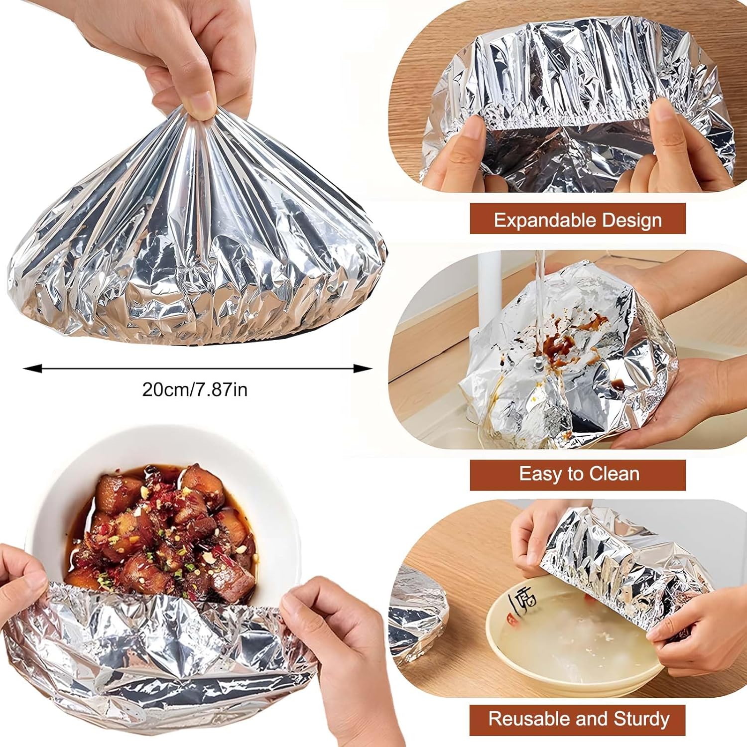 🍲🔥 Home dining table & food container aluminum foil heat-retaining cover