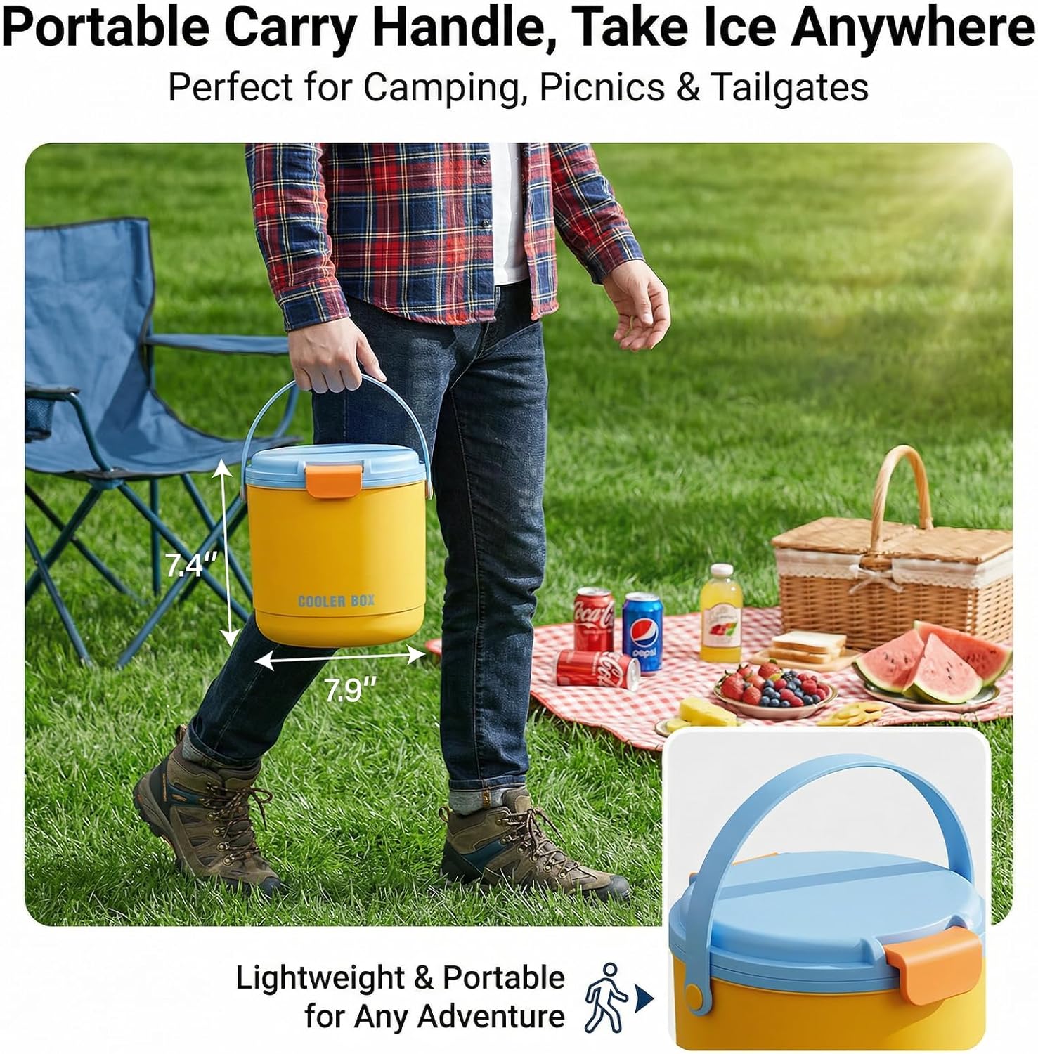 2-in-1 Ice Bucket Ice Bucket with Lid and Ice Tray