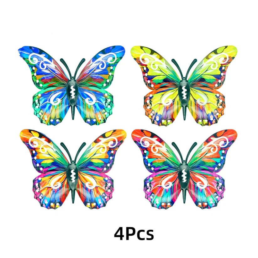 🦋 4PCS Butterfly Metal Wall Art Set – Add Color & Charm Instantly
