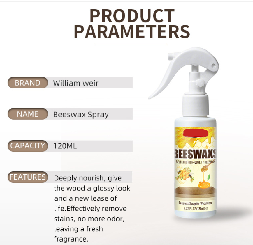 49% OFF This Week Promotions🎉🎉Beeswax Wood Polish Spray 120ml | Natural Shine & Protection for Furniture, Floors, Cabinets – Non-Greasy, Anti-Dust Finish