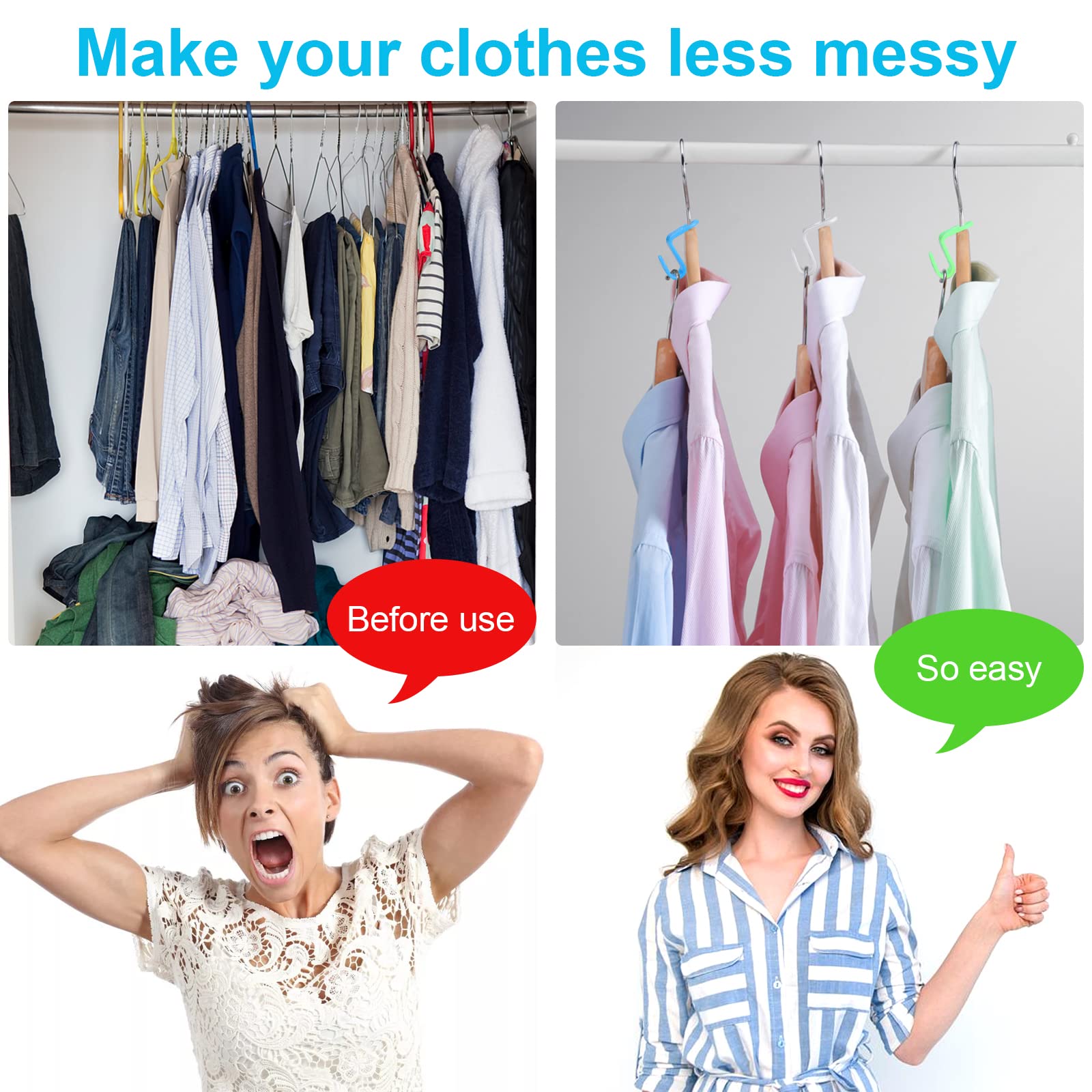 100PCS Space Saving Hanger Connector Hooks