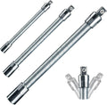 Flexible Socket Extension Bar Set – Bendable Ratchet Wrench Extensions for Tight Spaces, Carbon steel Automotive Repair Tool Kit