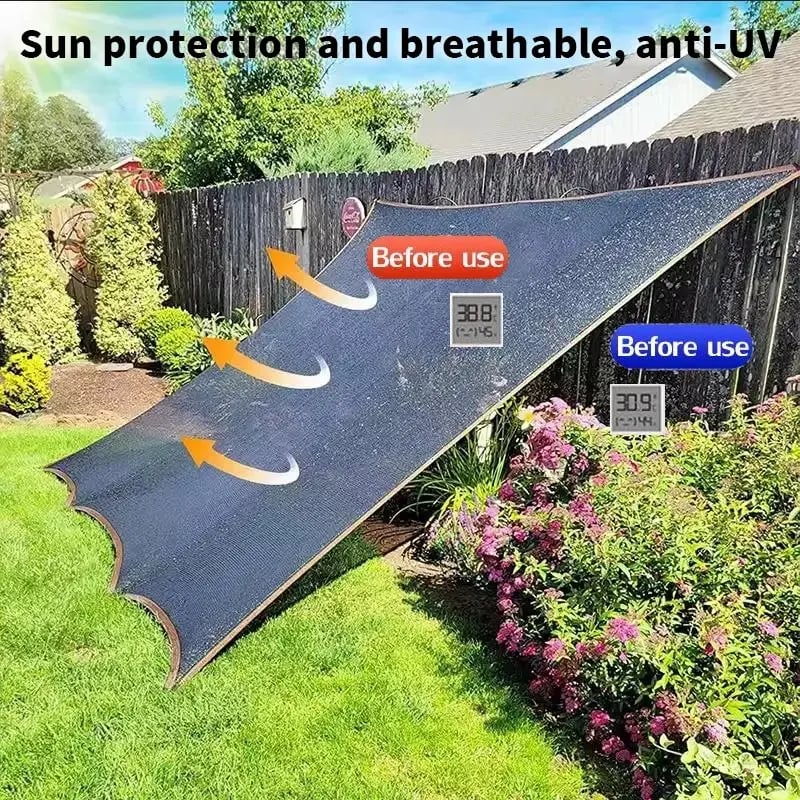 🎖️90% Blackout Cloth (Black) - 10 x 13ft UV-Resistant Shade Net with Reinforced Rivets