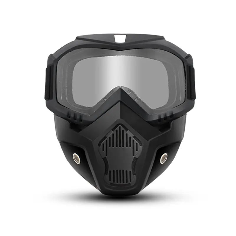 A Full-face Goggle with Anti-fog High-definition Lenses, a Detachable and Adjustable Ski Mask, and a Comfortable Sponge Pad - Made of Plastic.
