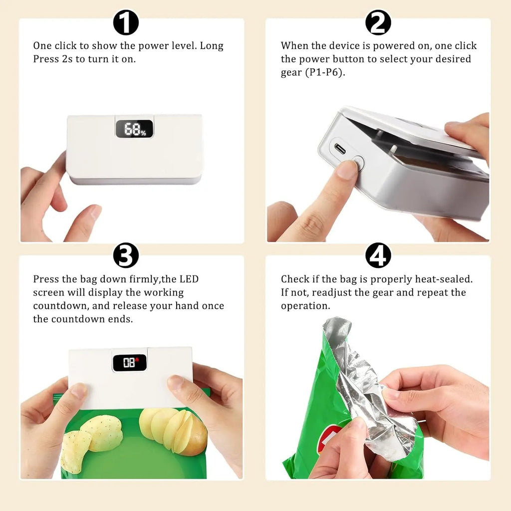 ⚡Rechargeable 2-in-1 Mini Bag Sealer with Cutter