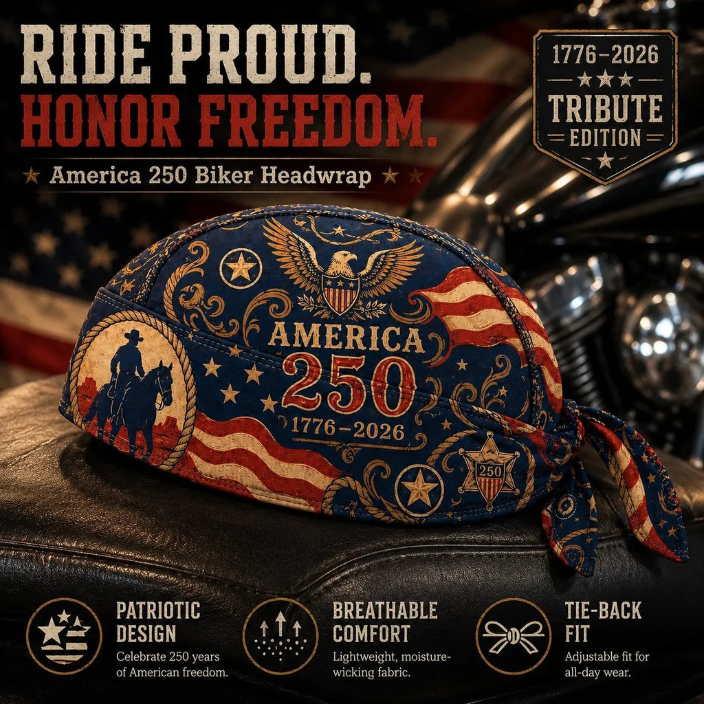 🕊️America 250 Cycling Pirate Hat / Biker Headwrap
