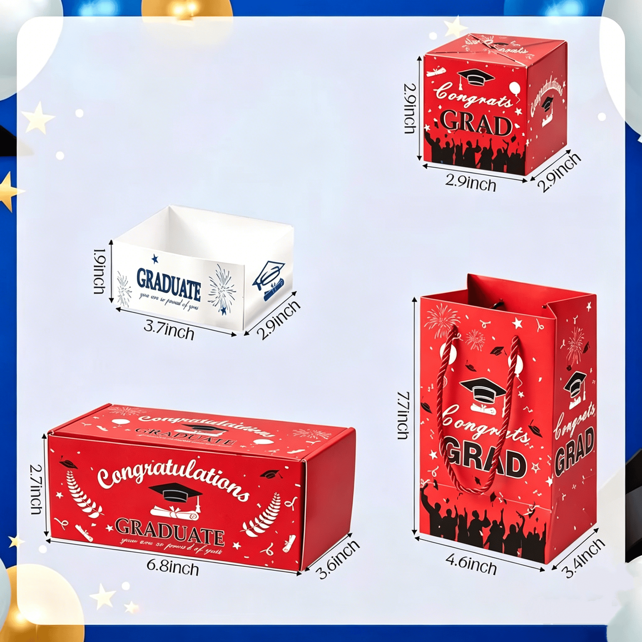 2026 Graduation Explosion Pop Gift Box 🎓 Surprise Bounce Cash Box Grad Party Gift Bag Set