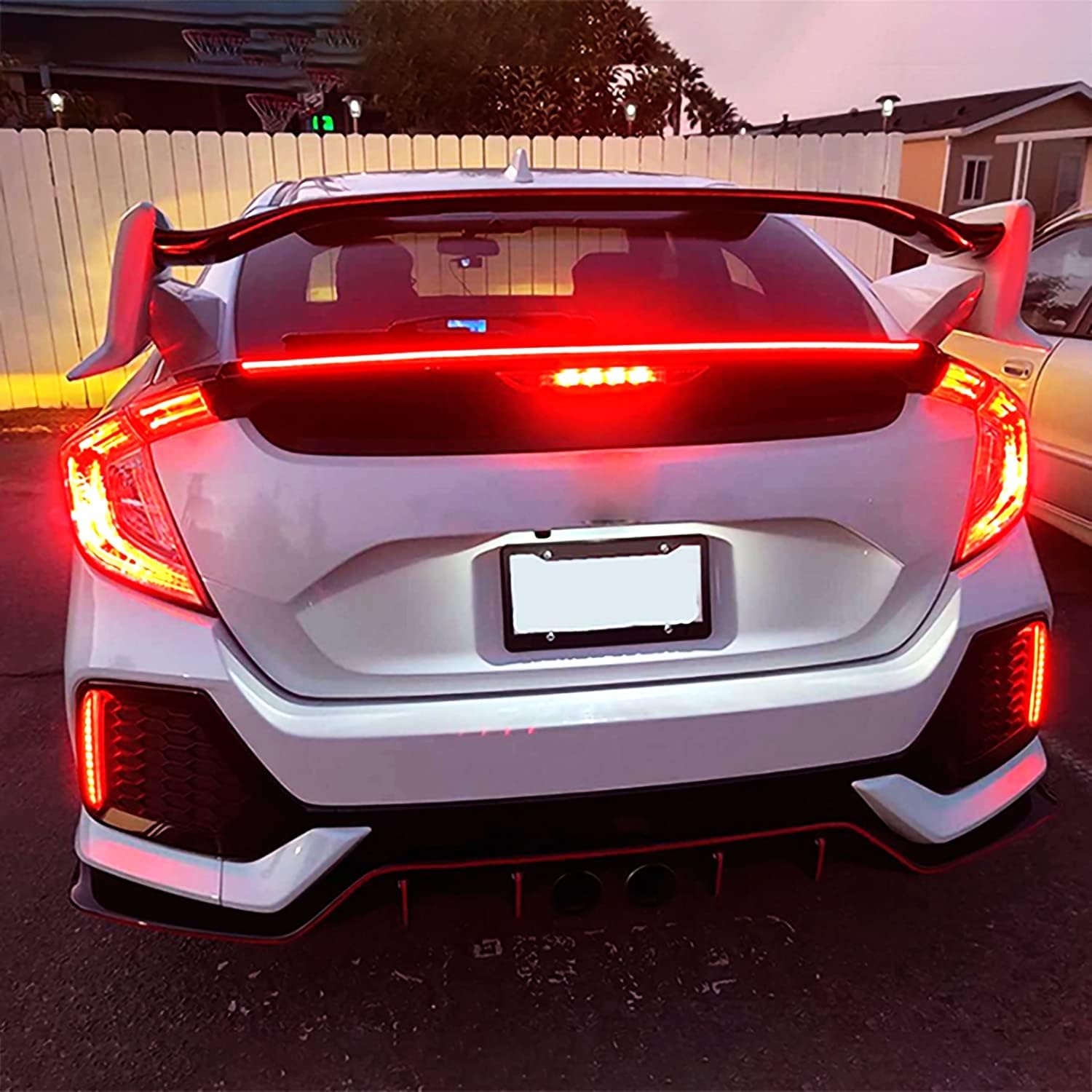 🏎️ 47Inch(1.2M) Carbon Fiber LED Spoiler Light Strip | 5-in-1 Sequential Flashing Third Brake Tail Light for Universal Cars