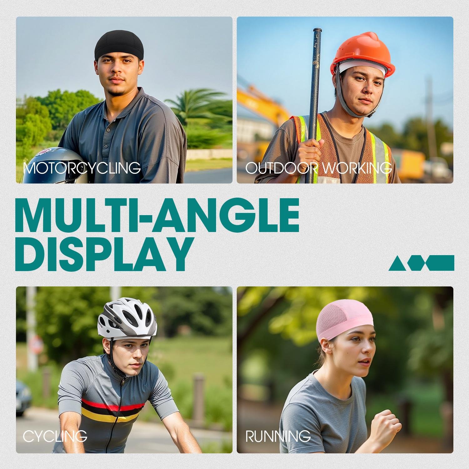 🧢 2 Pack Breathable Skull Cap for Men | Lightweight Sweat-Wicking Head Wrap & Helmet Liner for Cycling, Running & Motorcycling