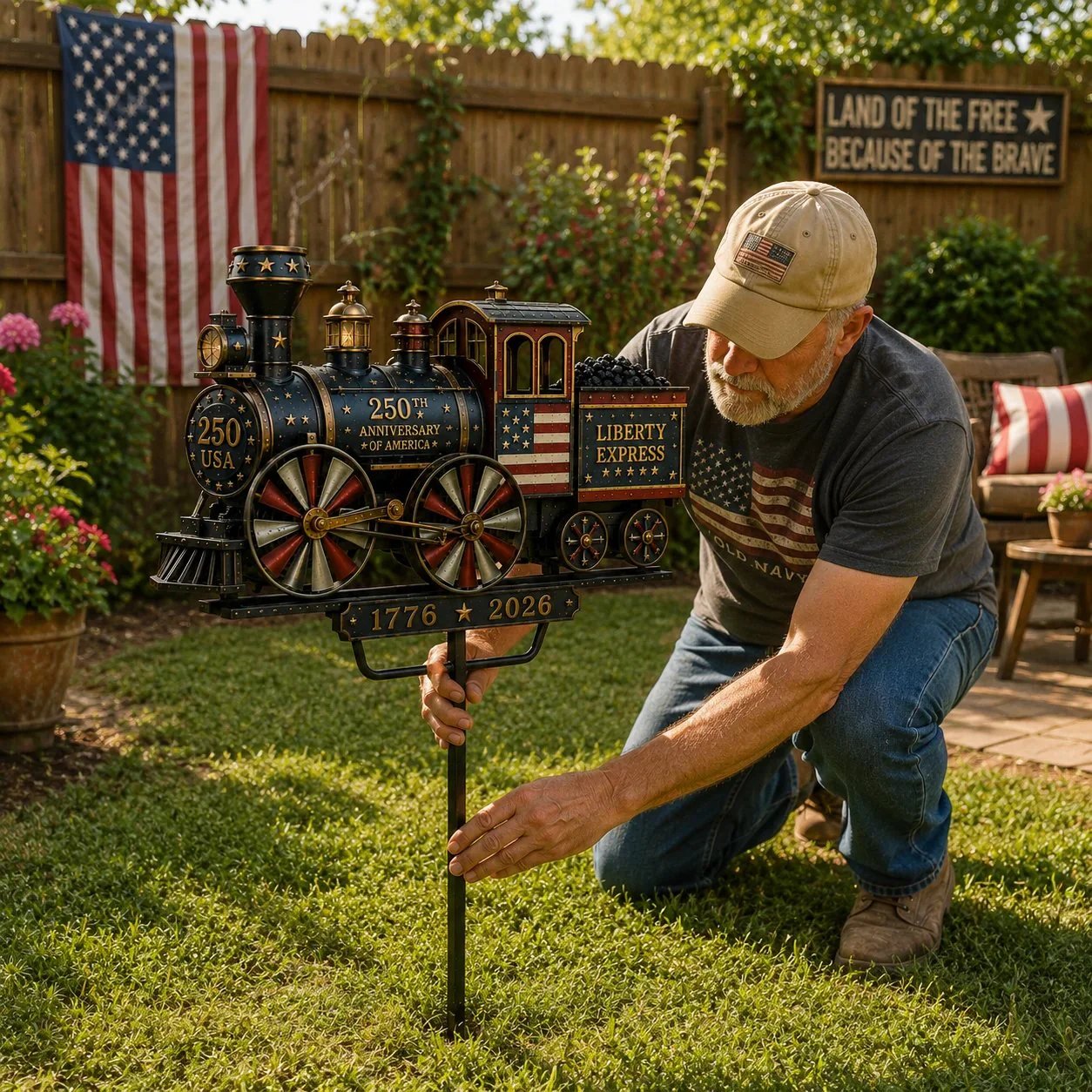 🔥Limited time 55% OFF🔥🚂USA 250 “Liberty Express” Train Garden Wind Spinner