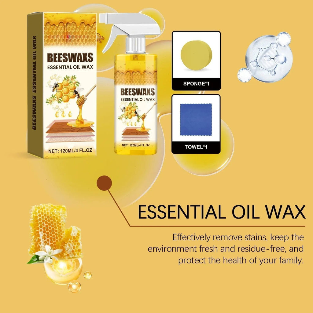 Beeswax Wood Polish Spray – Natural Shine, Anti-Dust, Non-Greasy for Furniture & Floors