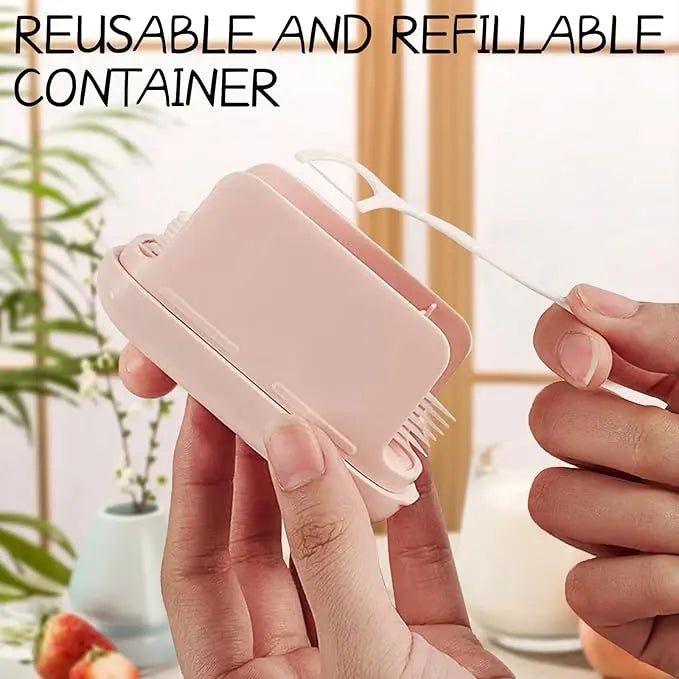 Travel-sized storage case with automatic pop-up dispenser, portable & refillable