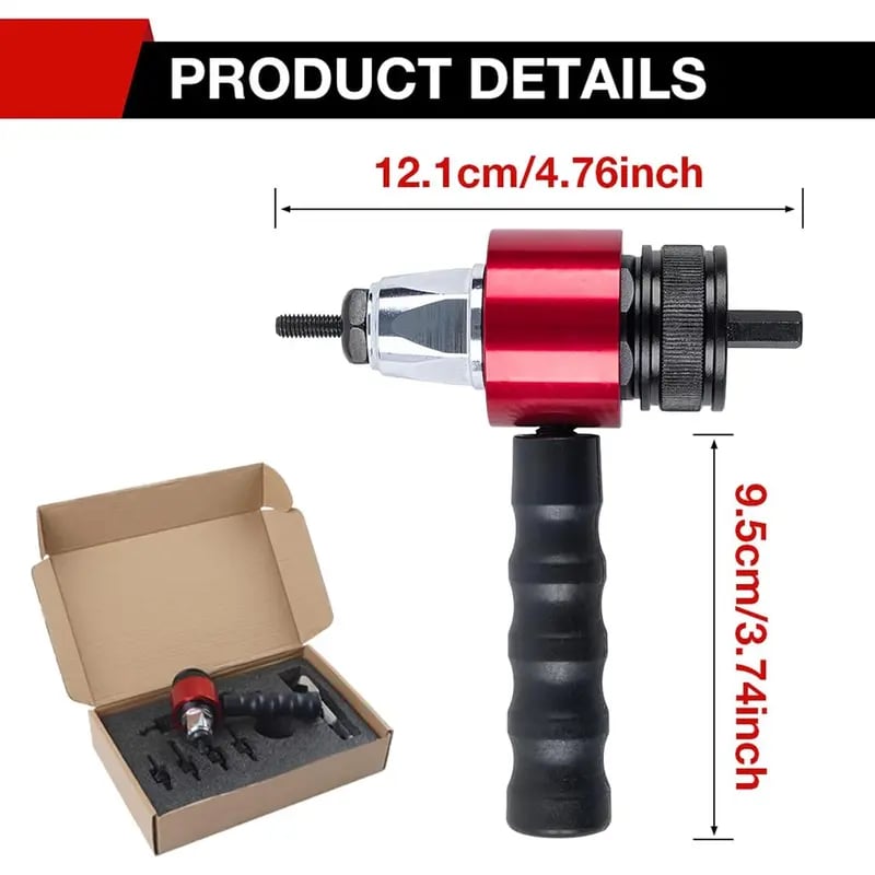 🔥LAST DAY 49% OFF - 🛠️Electric Drill Rivet Nut Gun Adapter Kit (M3-M8)