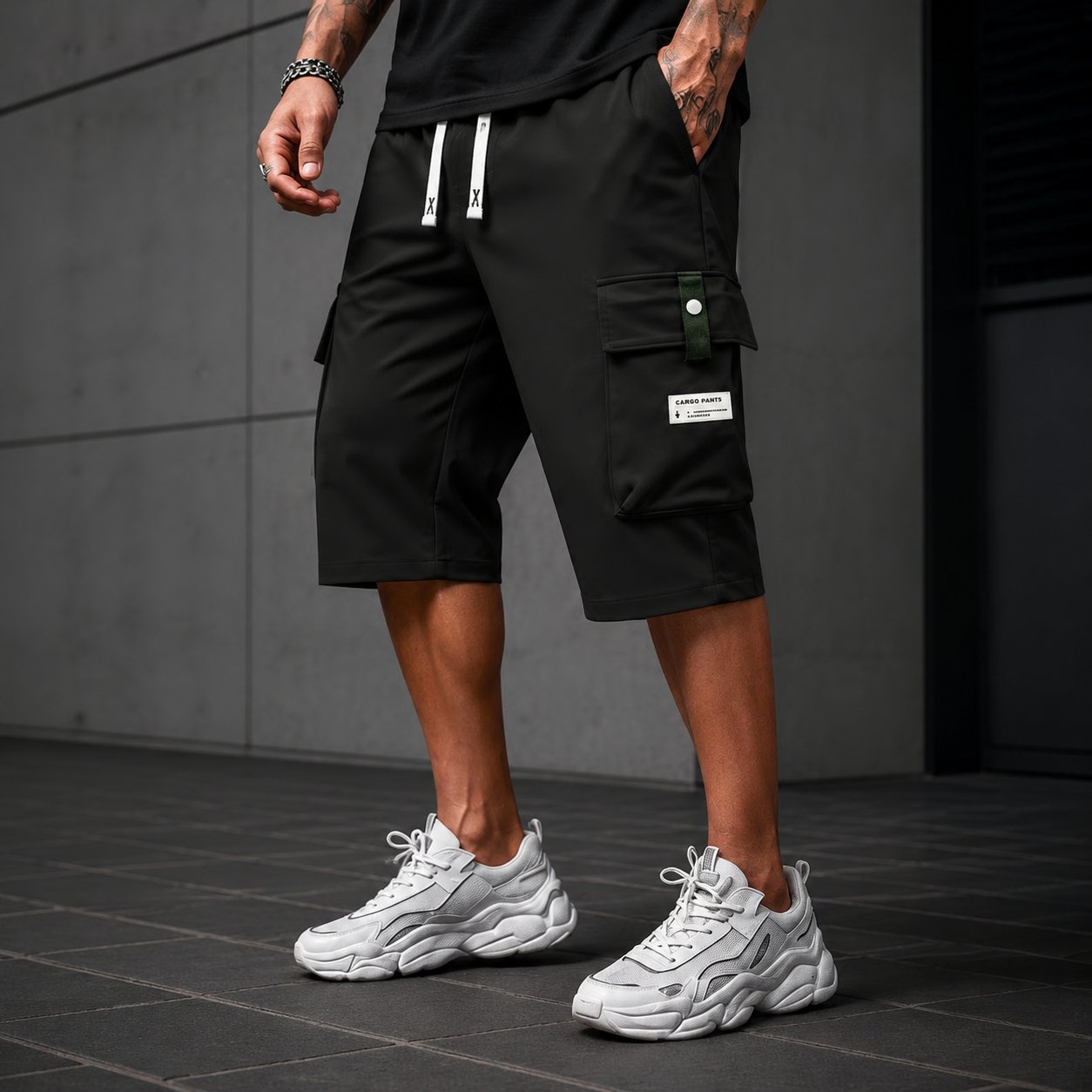 ⏳LAST DAY SALE 57% OFF !!📢Men's Casual Drawstring Capri Cargo Pants 🔥Buy 2 Get Free Shipping !