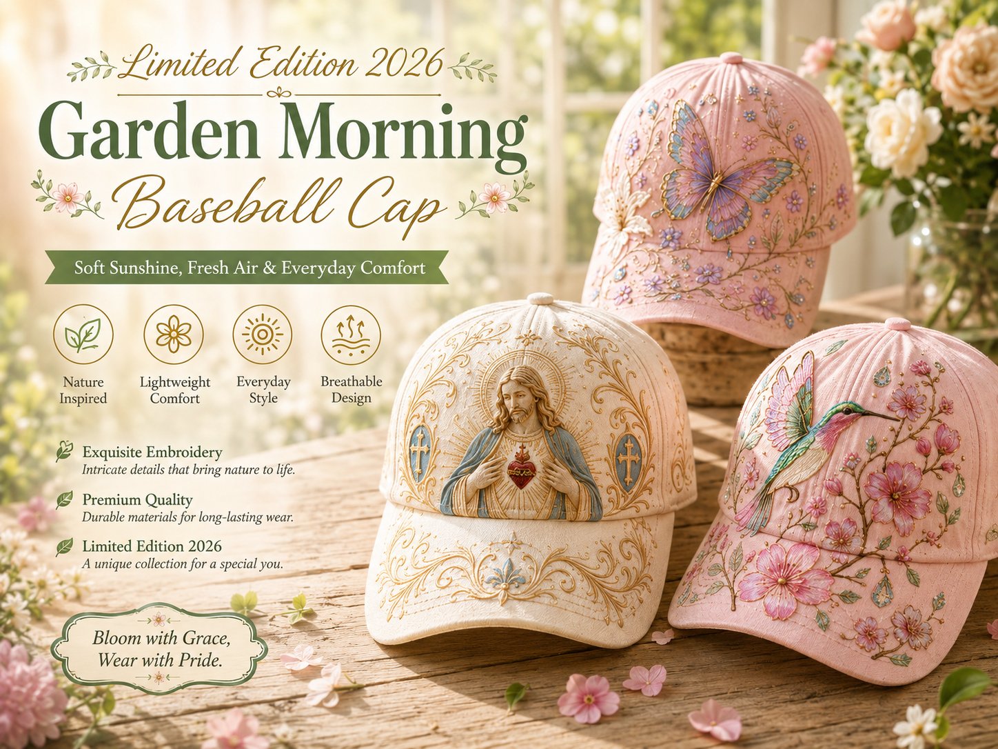 🔥Last Day 49% OFF 🌸🌿 Garden Morning Cap (✨2026 Limited Edition)