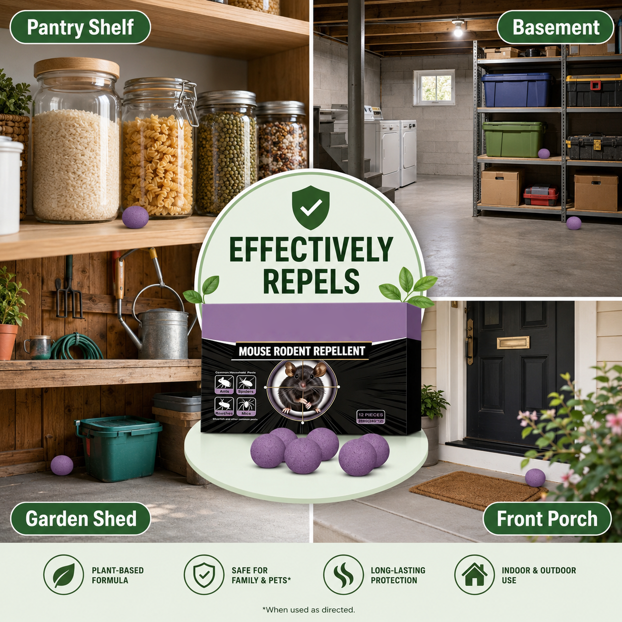 🔥 Limited Edition 50% OFF 🟣 Natural Peppermint Rodent Repellent Tablets – 12 Pack