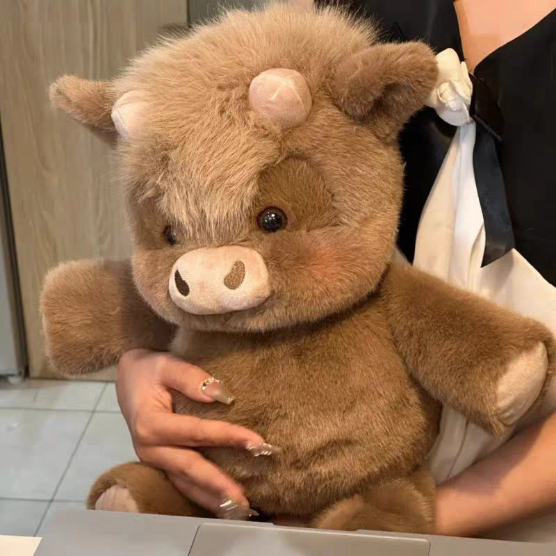Double-sided cute cow plush toy