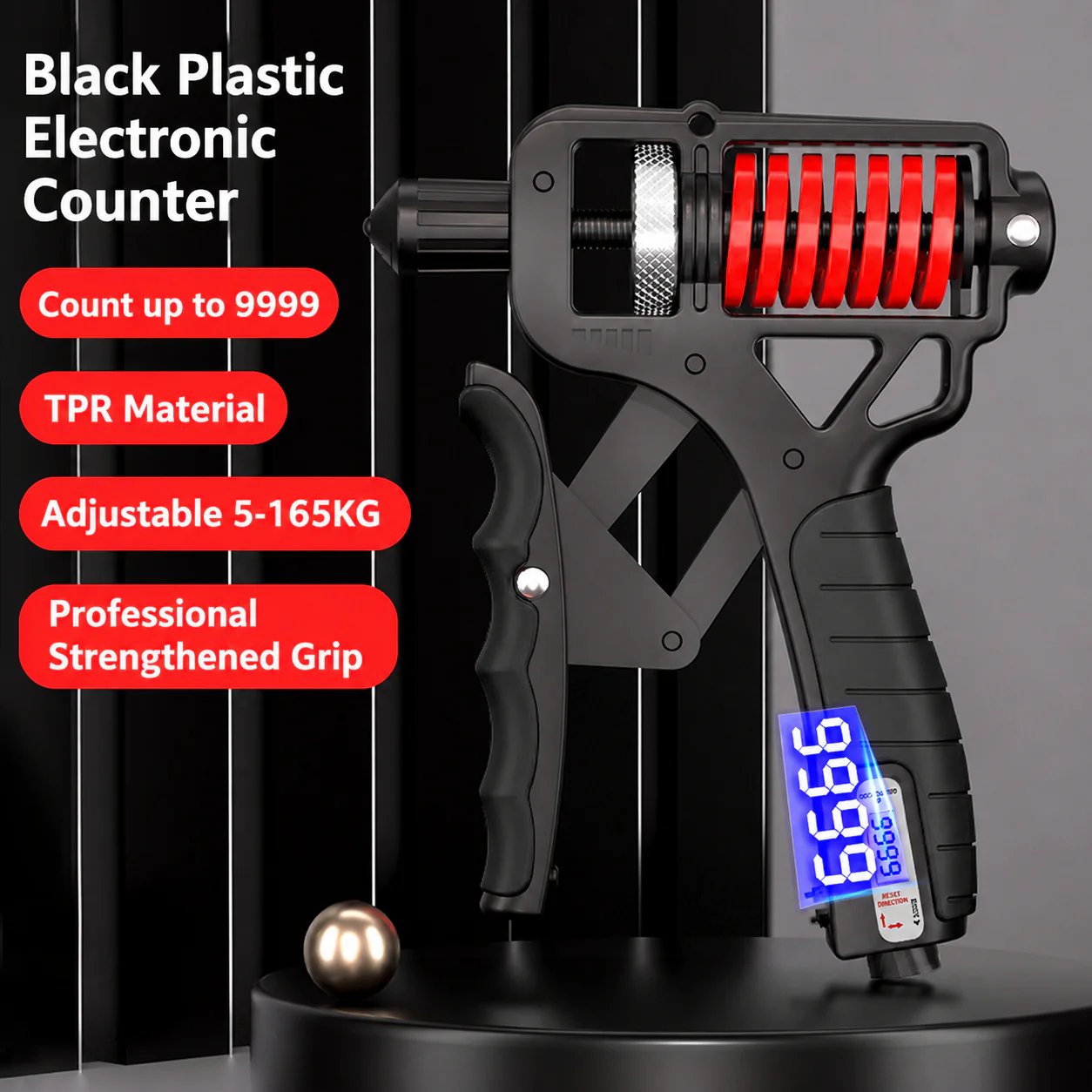 Adjustable Hand Grip Strengthener with Counter