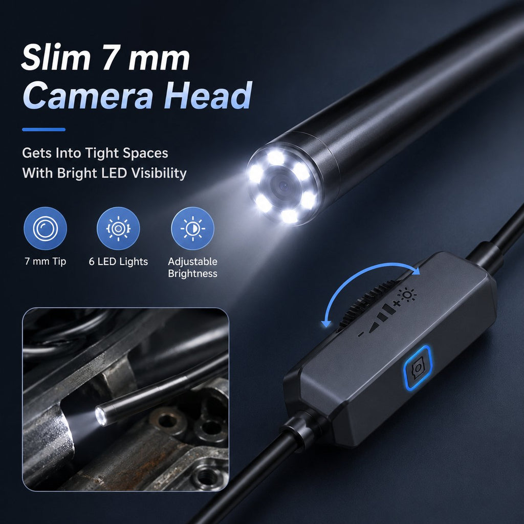 Flexible Type-C Inspection Camera With LED Light