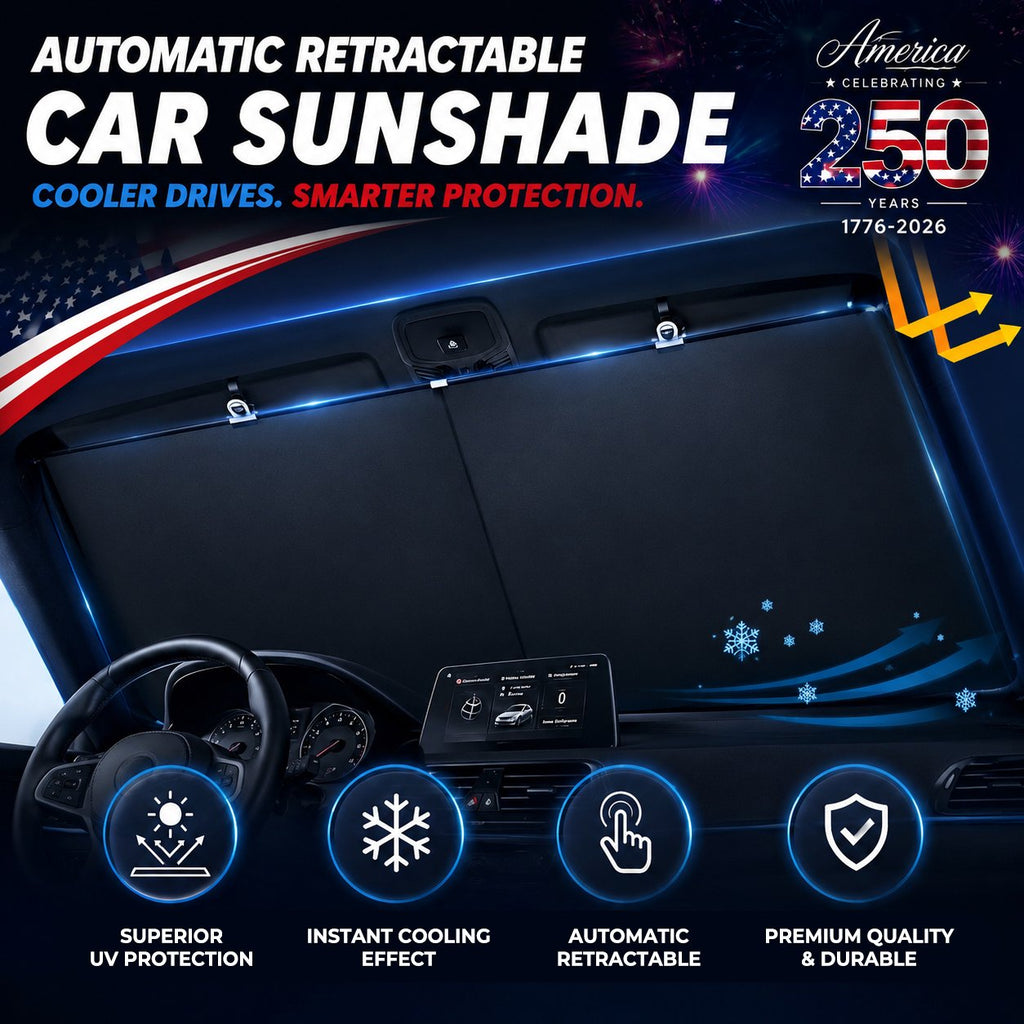 🔥 2026 Upgraded Automatic Retractable Car Sunshade-250th Anniversary Road-Ready Special