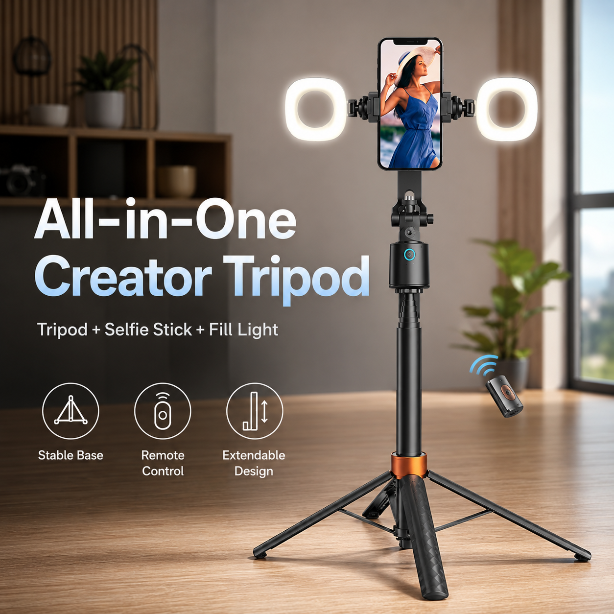 360° AI Auto Tracking Tripod with Gesture Control