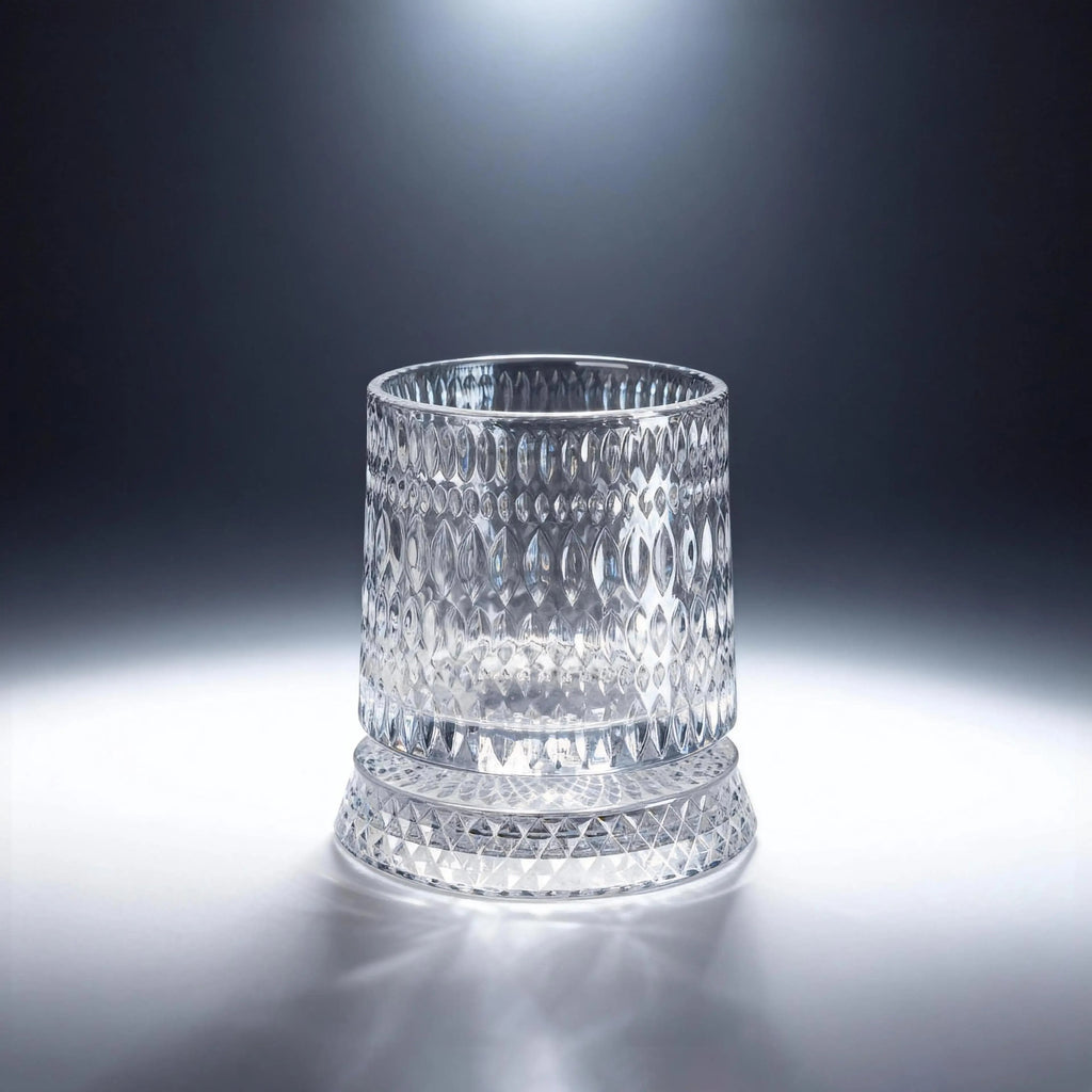 Luxury 360° Spinning Crystal Glass – Star-Cut Stress Relief Whiskey & Wine Glass