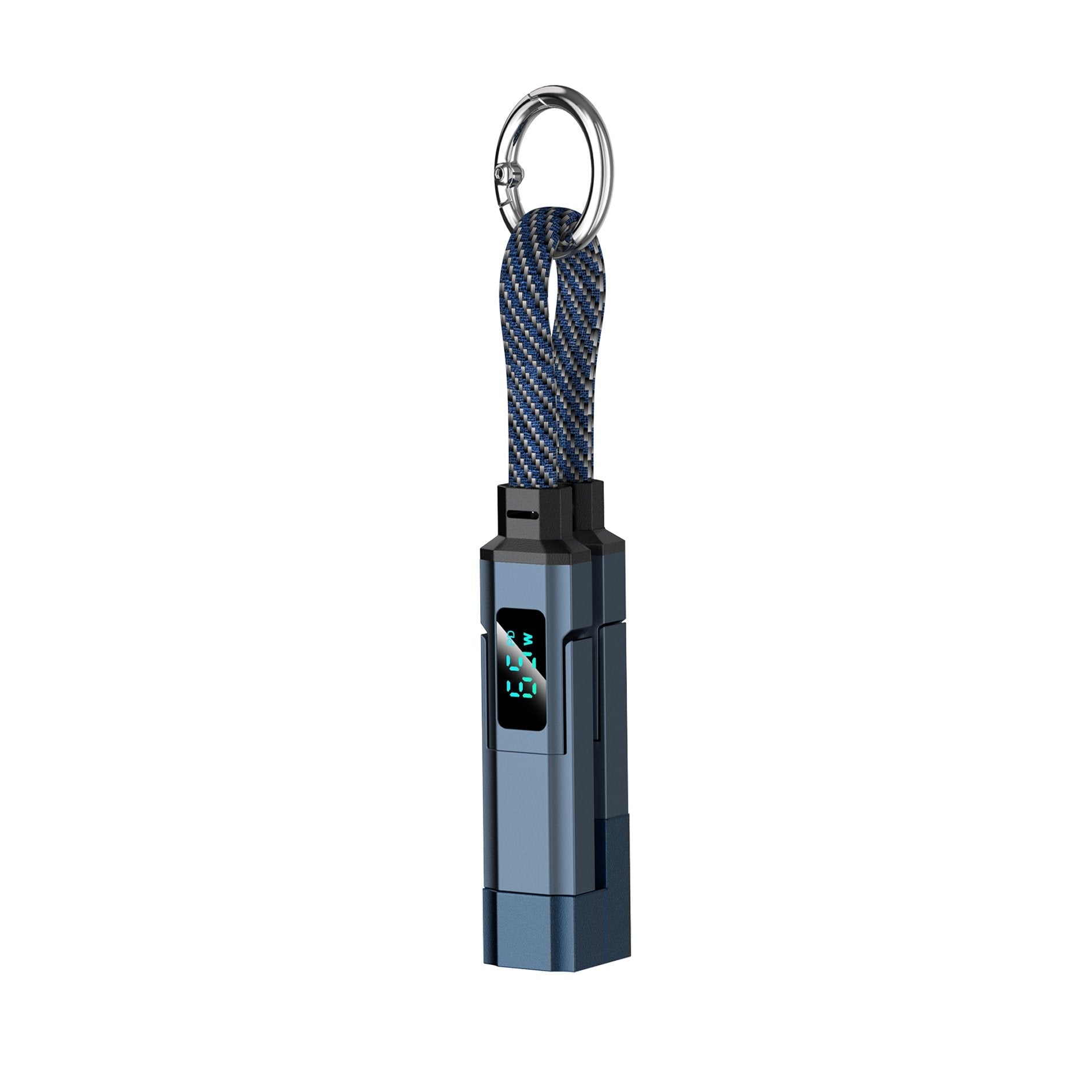 🔌 4-in-1 Charging Cable with Digital Display & Keychain – Fast-Charging, Kink-Resistant & Compact