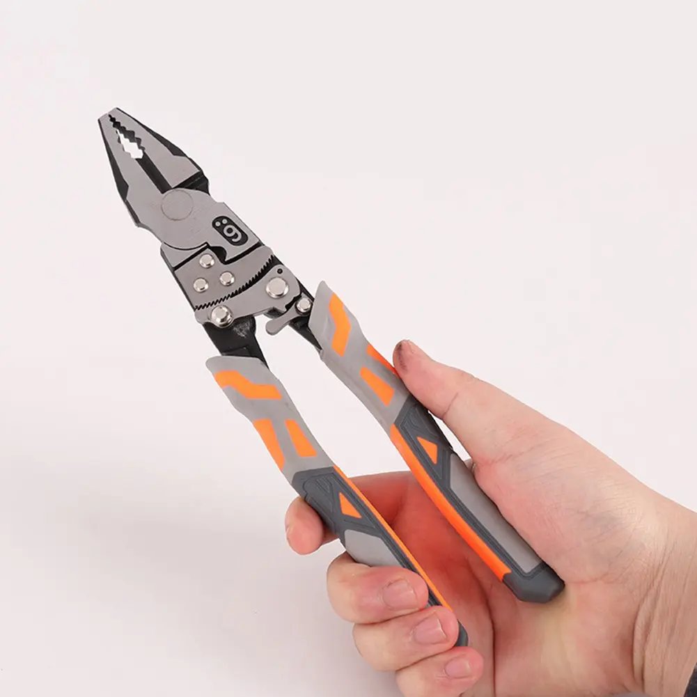 🔧 Labor-Saving Ratchet Lock Multi-Functional 55# Steel Linesman Pliers with Anti-Slip Rubber Grip