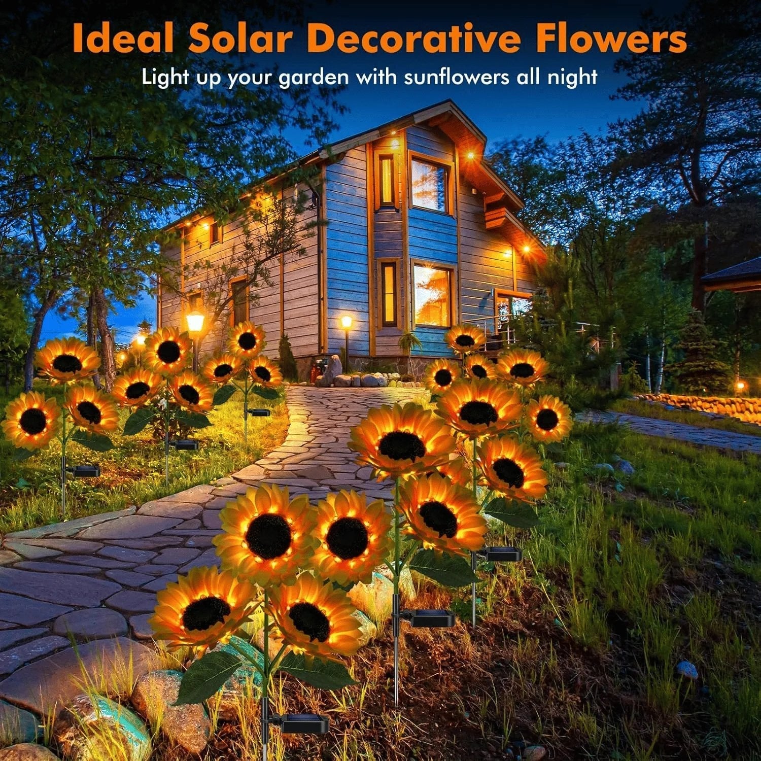2026 UPGRADED Solar Sunflowers – Hyper-Realistic Petals, Stunning Shadow Projections & Dusk-to-Dawn Garden Magic 🌻