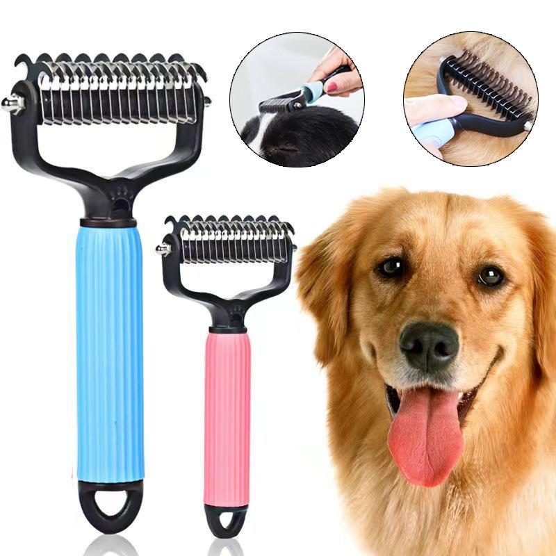 Easy Pet Detangling Comb – Double-Sided Stainless Steel Grooming Tool for Smooth, Shed-Free Coats