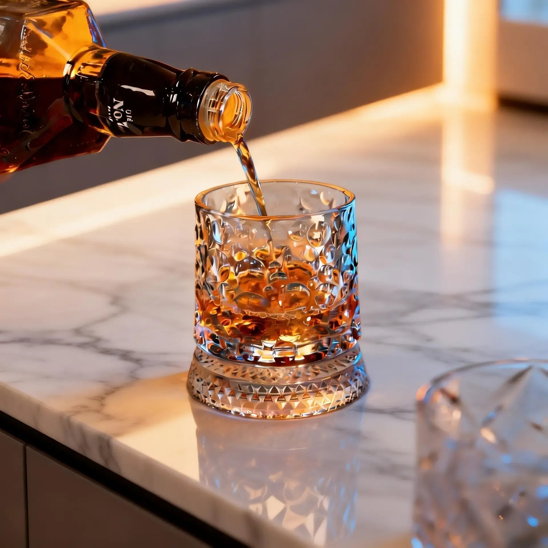 Luxury 360° Spinning Crystal Glass – Star-Cut Stress Relief Whiskey & Wine Glass