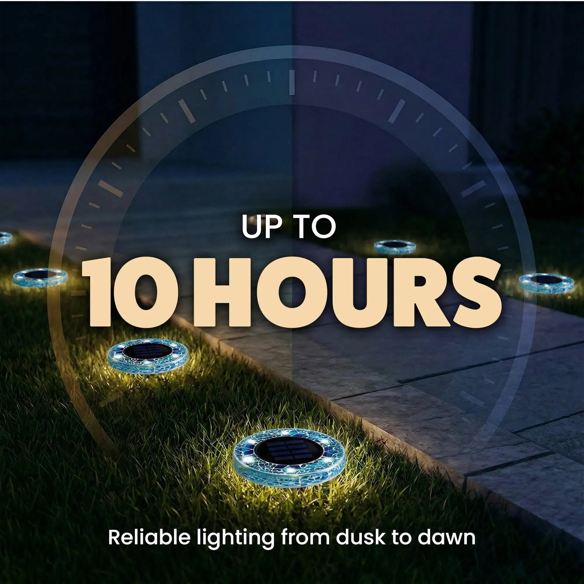 ✨4/8 Pack Solar Outdoor Mosaic Disk Lights, Waterproof Decorative Pathway LED Light