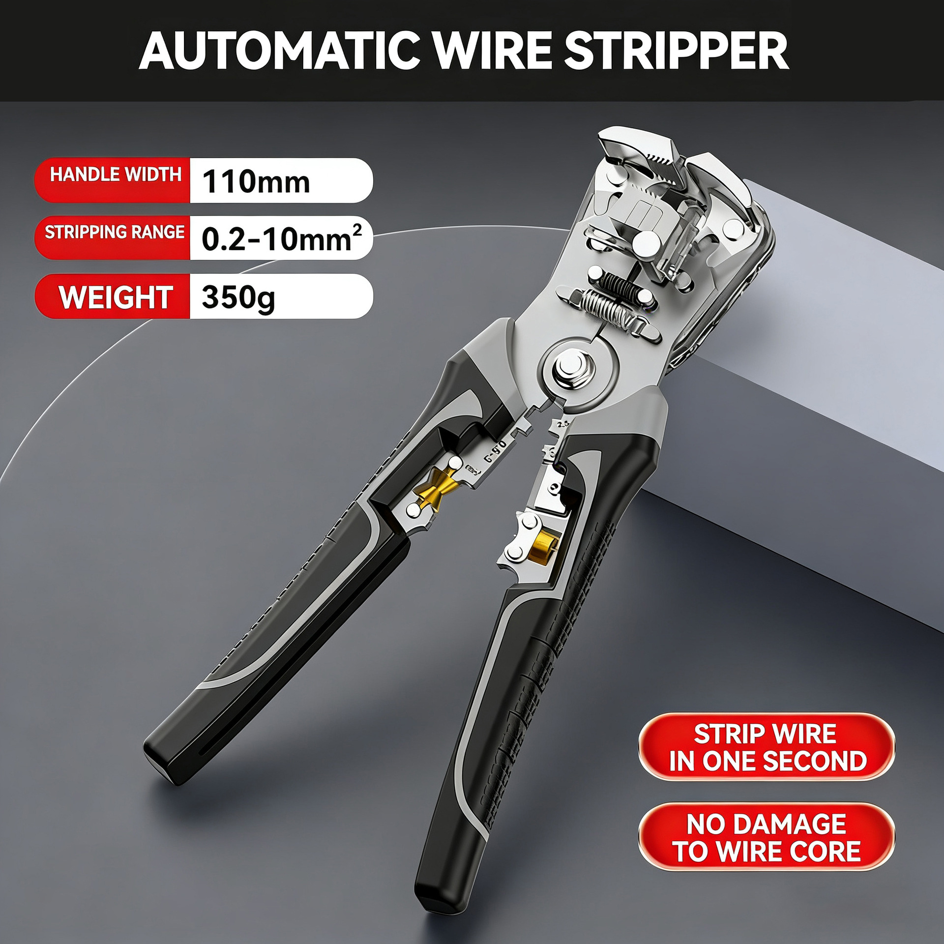 🔧Professional Automatic Wire Stripper – 0.2-10mm² | One-Touch Open &amp; Close