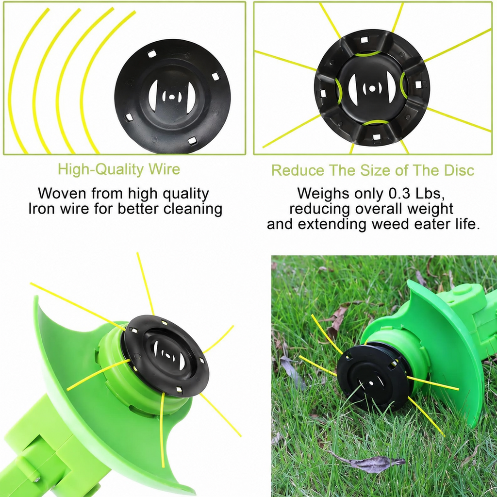 Universal Steel Wire Trimmer Head Replacement-Heavy-Duty Weed Brush Cutter