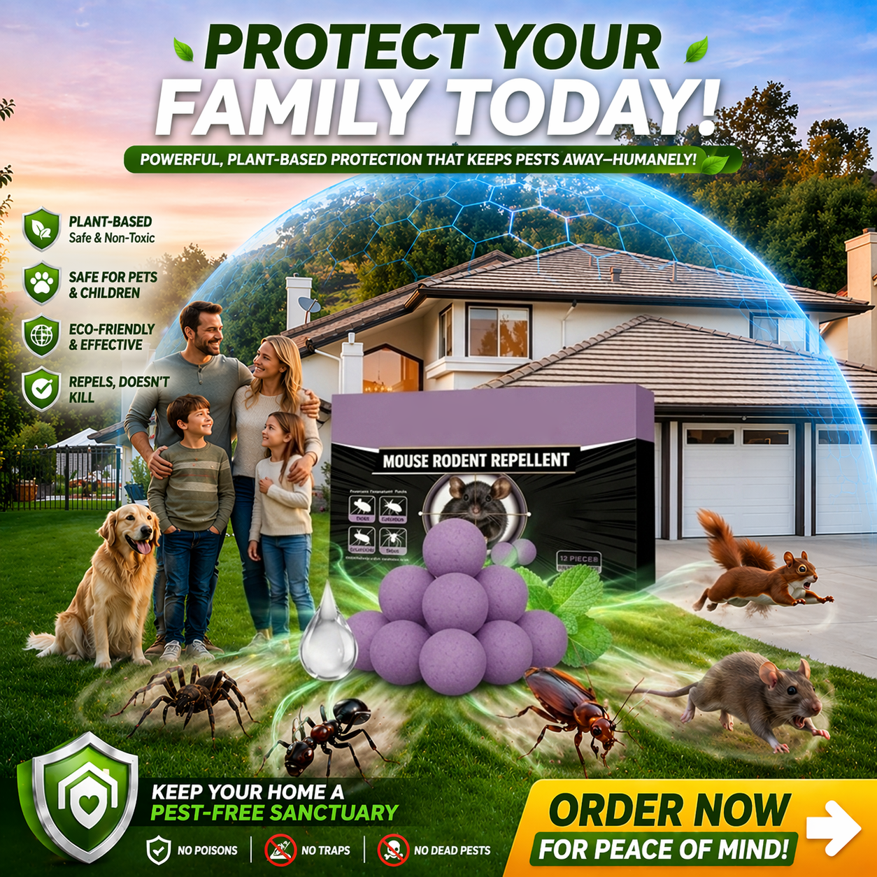 🔥 Limited Edition 50% OFF 🟣 Natural Peppermint Rodent Repellent Tablets – 12 Pack