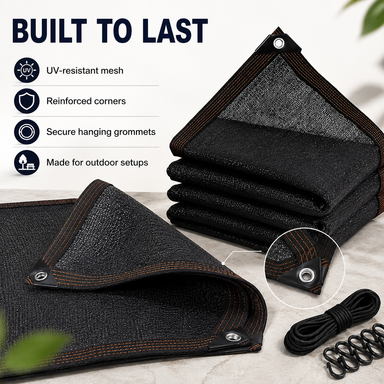 ☀️10x13 FT UV Resistant Sun Shade Net with Grommets, 70-90% Sun Block Breathable Mesh Canopy for Patio, Garden & Privacy Shade-TI
