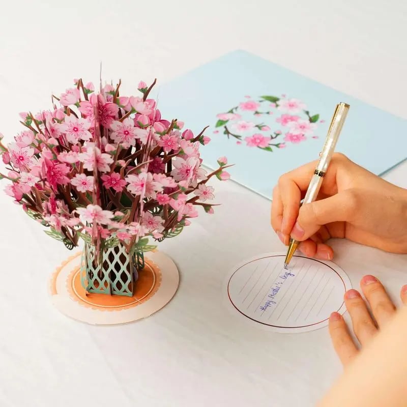 💖🎁2026 Mother's Day Card -3D Cherry Blossom Flower Bouquet Pop Up Card