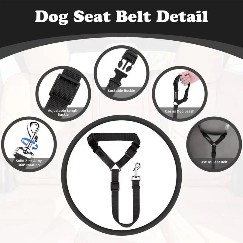 2-in-1 Dog Car Seat Belt & Walking Leash