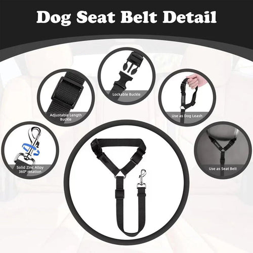 2-in-1 Dog Car Seat Belt & Walking Leash