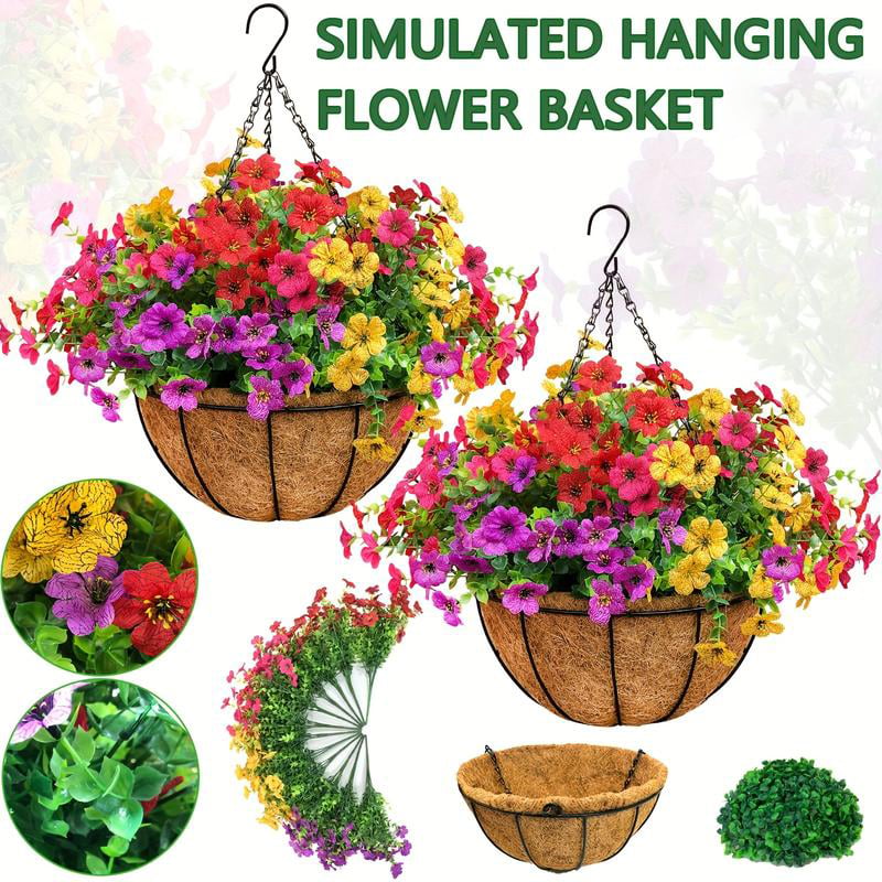 FREE SHIPPING!🔥Simulated Hanging Flower Basket 🌸No Watering💧. No Wilting. Just Perfect Blooms.