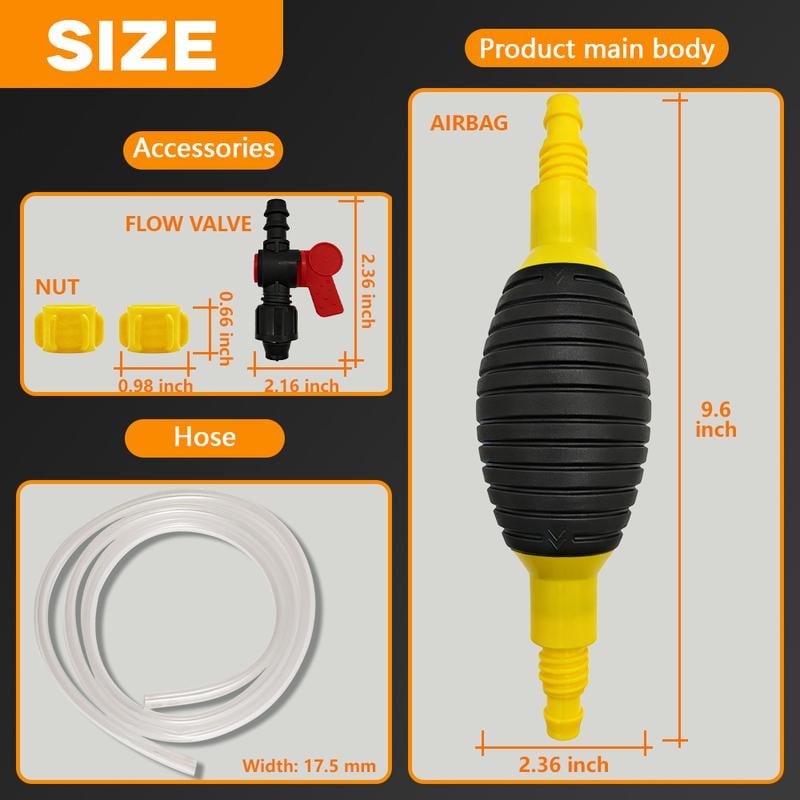 Multifunction Liquid Sucker Pump High Flow Manual Fuel Pump 9.8 Ft Hose