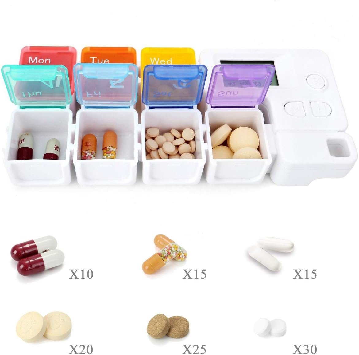 🔥 7-Day Pill Organizer with Alarm Reminder BPA-Free Food Grade Pill Box