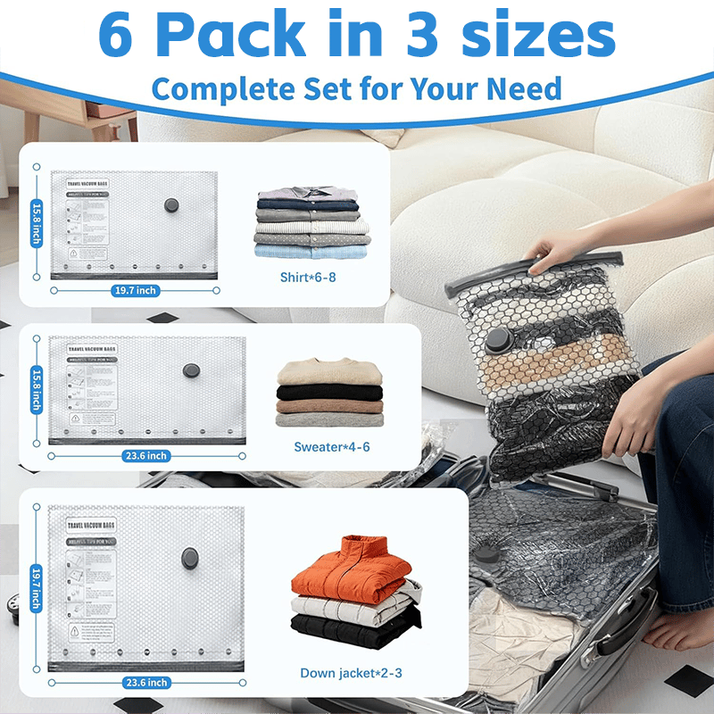 Last Day Hot Sale 49% OFF🔥Rechargeable Vacuum Pump Travel Storage Bag Set