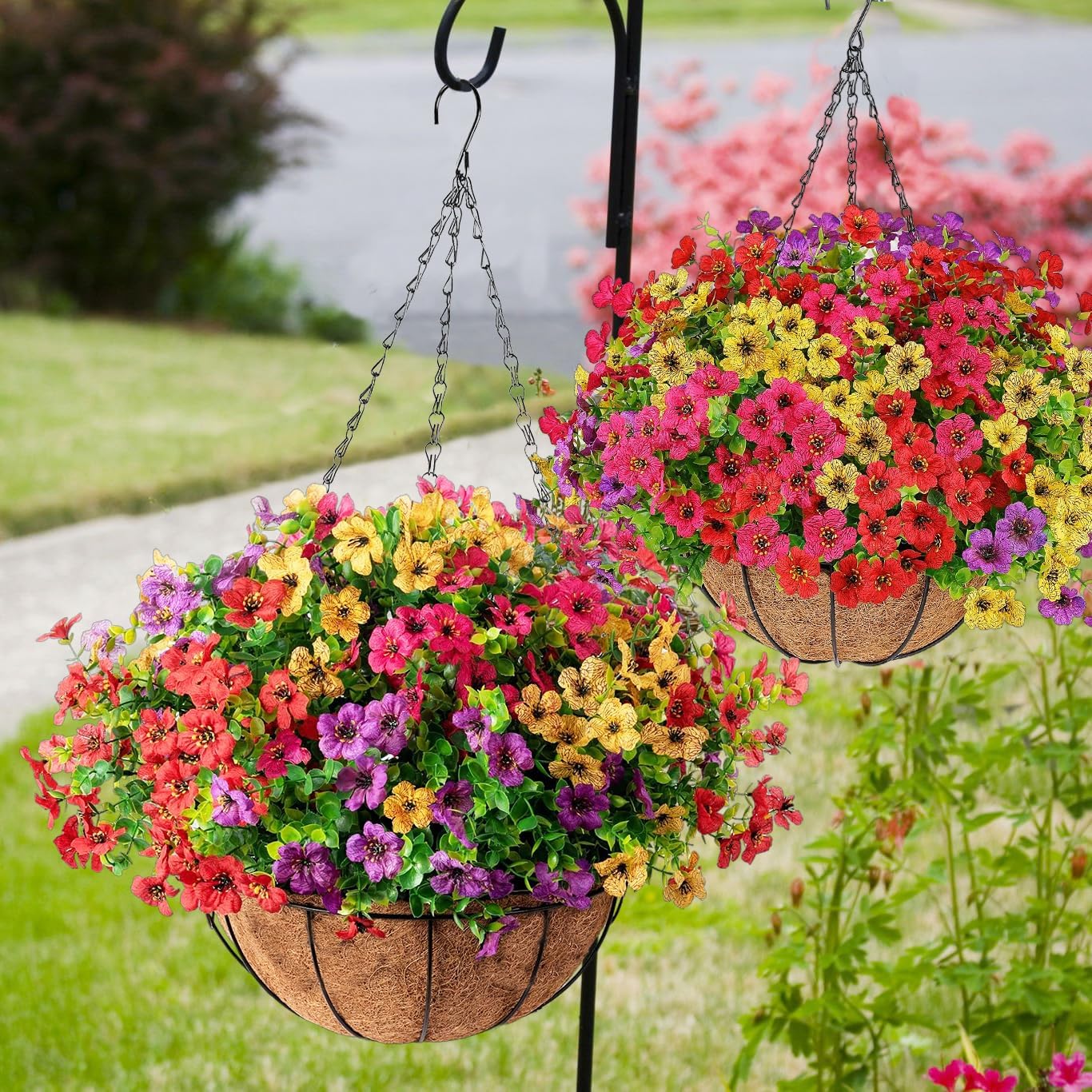 FREE SHIPPING!🔥Simulated Hanging Flower Basket 🌸No Watering💧. No Wilting. Just Perfect Blooms.