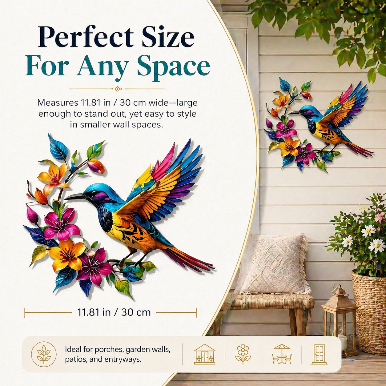 🔥2026 Hot Sale - 🐦Hummingbird Bloom Metal Wall Art